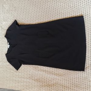 Boden Short Sleeve Shift Dress w/ Pockets, Black, Size 6R